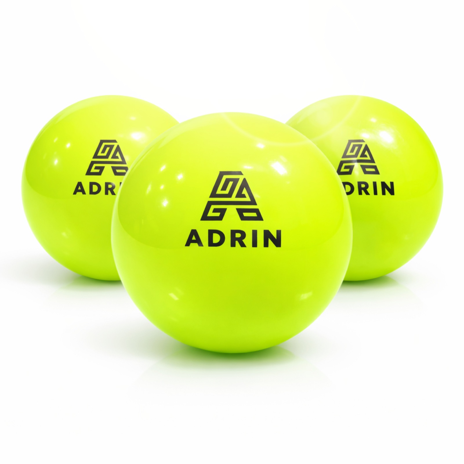 Adrin Plain Hockey Ball (Pack of 3), Neon Green