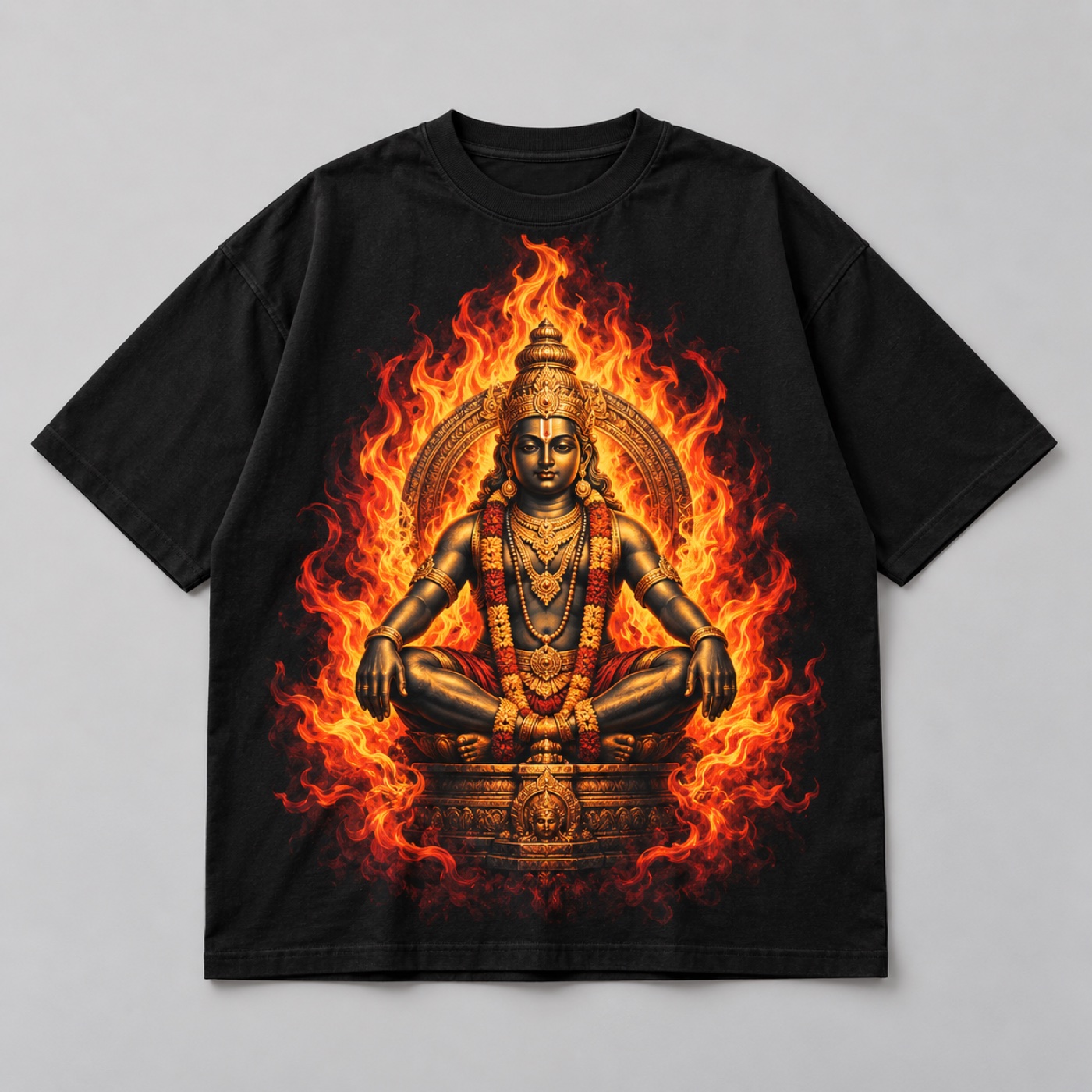 Ayyappa Flame Tee · Black