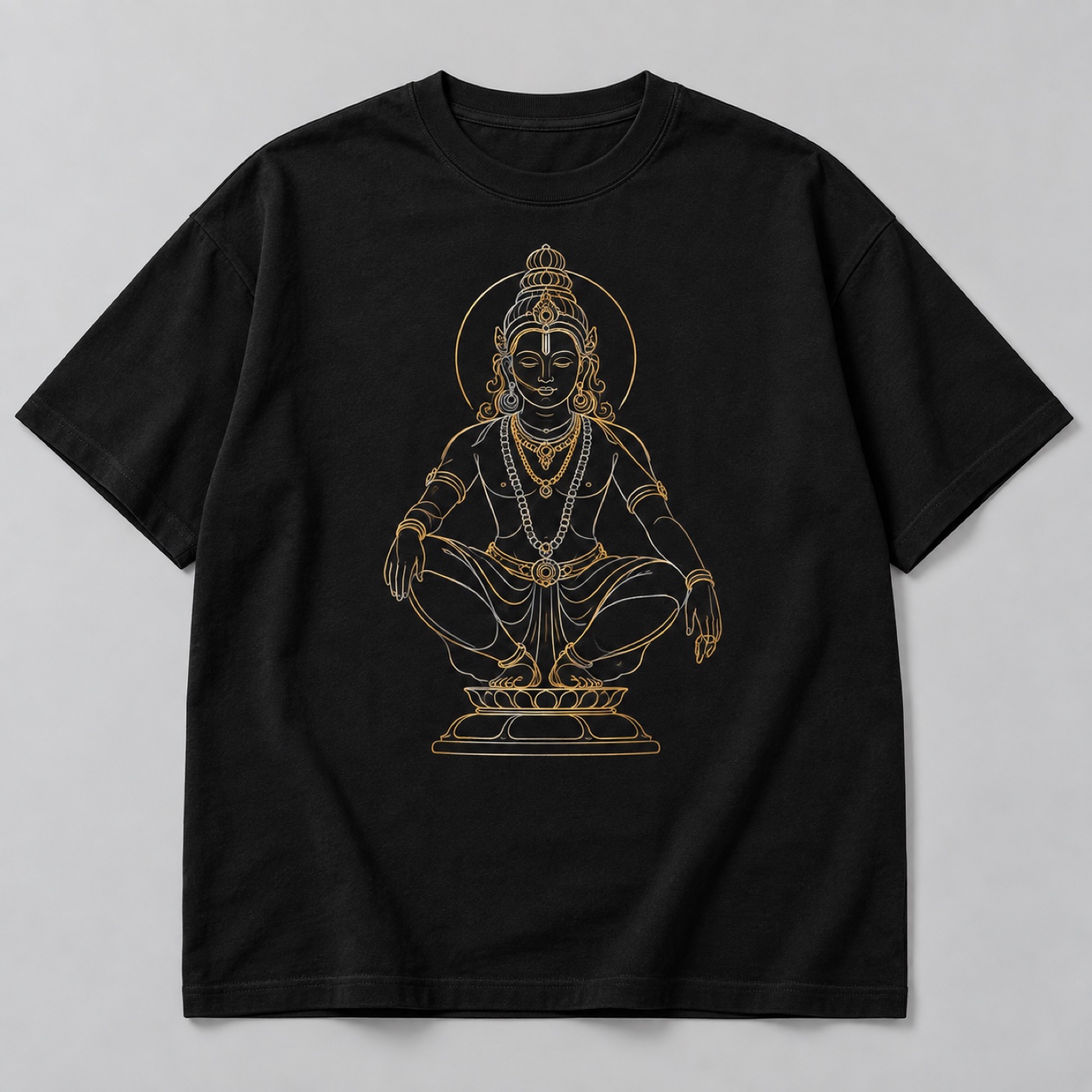 Ayyappa Gold Line Tee · Black