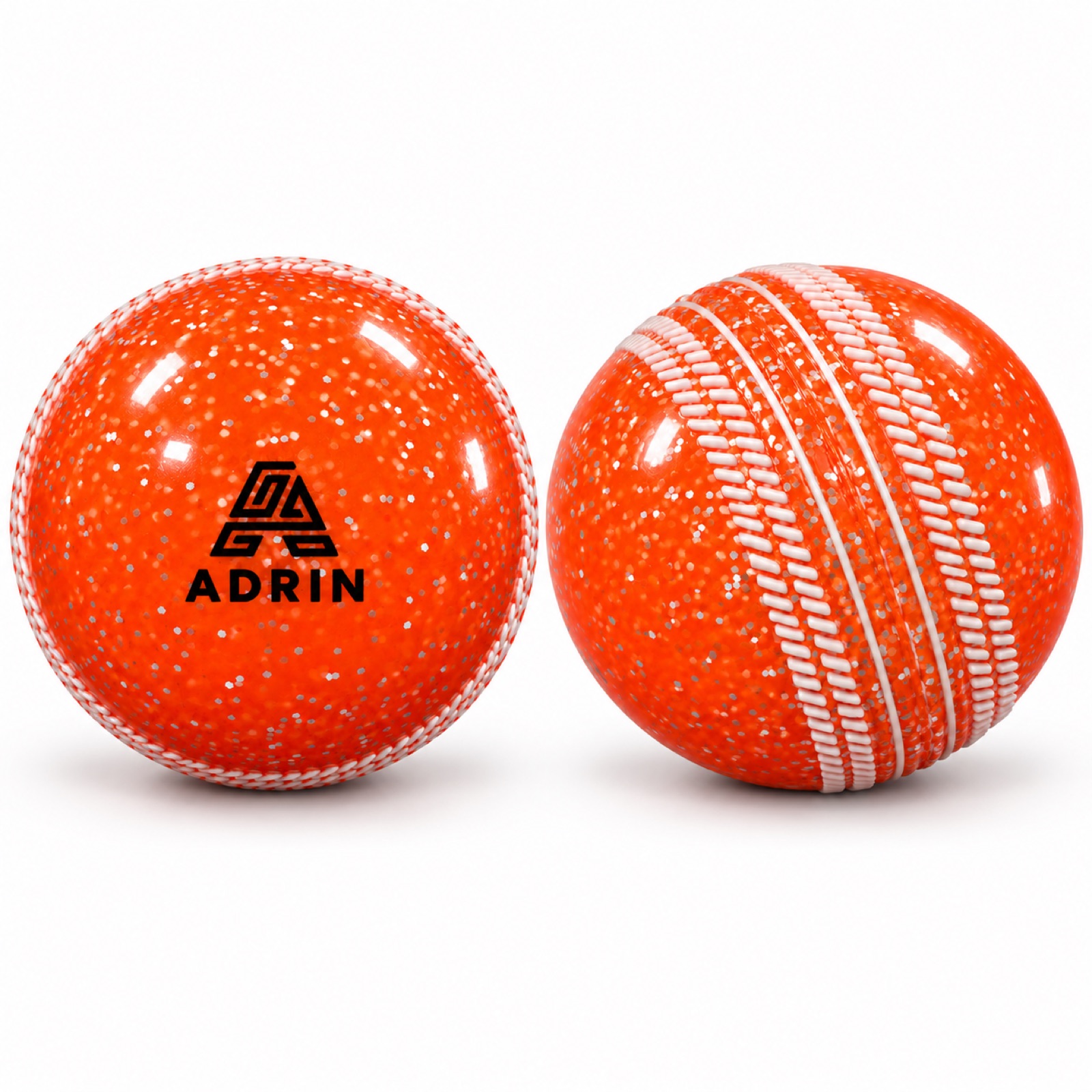 Adrin I-10 Glitter Cricket Ball 110g, Fluorescent Yellow